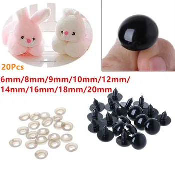 20PCS פלסטיק שחור בטיחות העיניים הדובי בובות צעצוע חיה לבוד 6-20mm #H055# 6 מ 