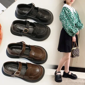 בנות נעלי עור סתיו סגנון חדש רכה הבלעדי רטרו, נעלי ג ' יין מארי ילדים נסיכה נעלי ילדים נעלי יחיד أحذية غير رسمية