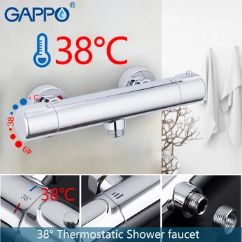 Gappo פליז מקלחת ברזים Thermostatic מיקסר קיר רכוב Chrome תרמוסטט חדר אמבטיה ברזים לאמבטיה