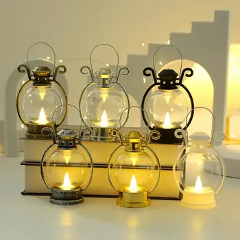 יצירתי רטרו LED הפנס מופעל באמצעות סוללה Flameless אלקטרוני נרות המנורה מסיבת חג המולד אביזרים ניידים להתמודד עם אור