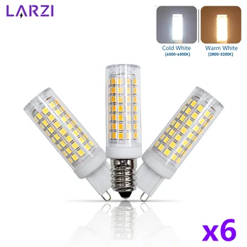 6pcs/lot G9 LED E14 6W הנורה 110V 220V לא פליקר מנורת LED ניתן לעמעום אור הזרקורים נברשת תאורה להחליף 70W מנורות הלוגן