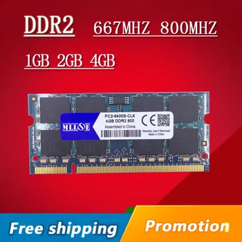 MLLSE 1gb 2gb 4gb DDR2 667 800 667mhz 800mhz PC2-5300 PC2-6400 1g 2g sodimm so-dimm-sdram זיכרון Ram Memoria עבור מחשב נייד מחברת