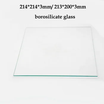 מדפסת 3D חלקים 214x214x3mm/213x200x3mm זכוכית בורוסיליקט לבנות צלחת Reprap Prusa מחומם מיטה