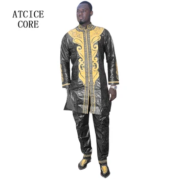 אפריקה שמלות גבר אפריקאי BAZIN ריש Emboridery עיצוב גברים חליפה, חולצה מכנסיים LC060