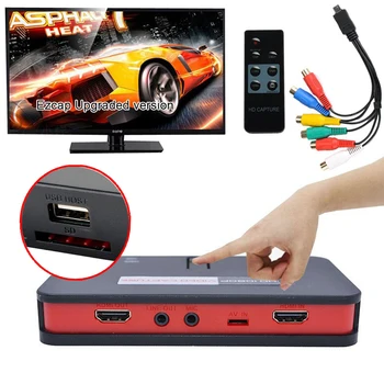 המיקרופון ב-AV, HDMI וידאו כרטיס לכידת משחק שיא תיבת עבור ה-XBOX PS3 PS4 הטלוויזיה Box מתוכננים הקלטה ל-USB דיסק פלאש , בהזרמה בשידור חי