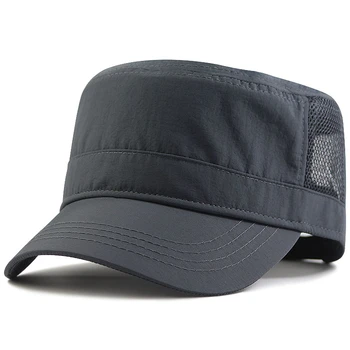 גברים גודל גדול הכובע מהיר-ייבוש שטוח המגבעת חיצונית פנאי שמש כובע נשים גודל גדול רשת הצבא כובע 56-60 61-68cm טיולים קאפ