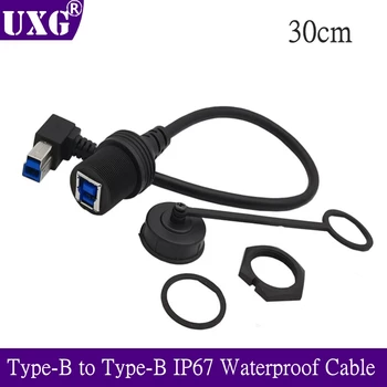 USB 3.0 סוג-ב 'לוח הר מחבר IP67 עמיד למים הכבל 30 ס