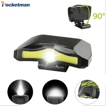 נייד COB LED קאפ אור קליפ פנס פנס הכורים אור לרכיבה על אופניים, מחנאות, דיג סוללות AAA