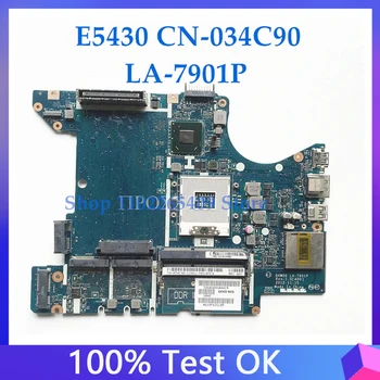34C90 034C90 CN-034C90 באיכות גבוהה Mainboard על E5430 מחשב נייד לוח אם QXW00 לה-7901P עם SLJ8C HM77 100% נבדקו באופן מלא בסדר