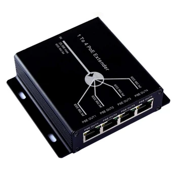 4 נמל IEEE802.3Af פו ב-Extender מצלמת IP להאריך 120M מרחק שידור עם 10/100Mbps LAN יציאות 4 פו Extender