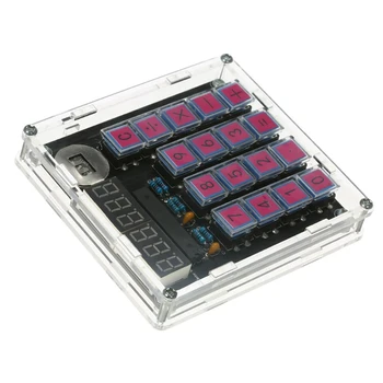DIY מחשבון קיט דיגיטלי צינור מחשבון מובנה CR2032 לחצן תא שקוף במקרה מחשבון