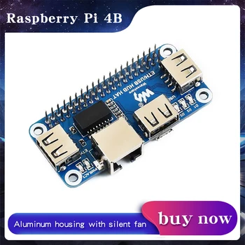 פאי פטל 4B/3B+/אפס USB ל-RJ45 Ethernet 3 USB HUB כובע Extenstion לוח עבור Raspberry Pi 4 דגם B/3B/3B+/אפס W