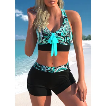 2023 הסקסי החדש Tankini בגדי נשים Beachwear בגד ים נשי בתוספת גודל בגדי ים שני חלקים סט גבוהה המותניים ביקיני