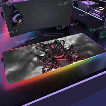 גדול משחק RGB משטח עכבר המשחקים Accessorie HD הדפסה מקלדת מחשב LED הסמוראי היפני Mousepad XXL גיימר PC נייד שולחן מחצלת