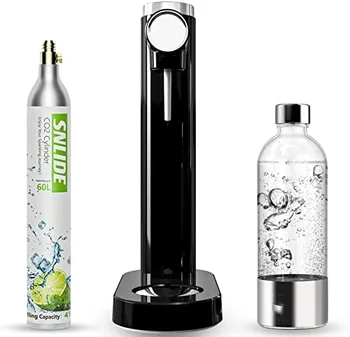 מכונת סודה מכונה עם 1 ליטר BPA חינם חיית המחמד הבקבוק & DIY מדבקות, קל לתפעול, מים מוגזים היוצר הביתה, עם וואט