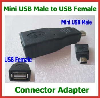 10pcs Mini USB זכר ל-USB נקבה מחבר מתאם מיני USB ל-USB 2.0 מתאם הרחבת ממיר סיטונאי משלוח חינם