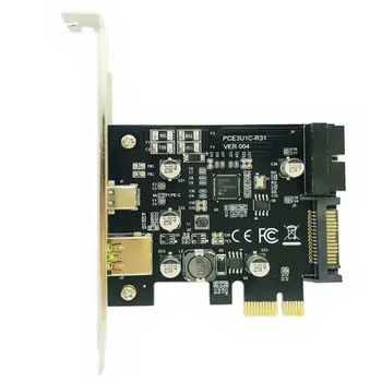 PCI-Express PCI-e ל-USB 3.1 Type-C אחת שקמה פוסט כרטיס PCIe USB-C 2.4 מטען מהיר+19PIN לפני USB כורה הרחבה כרטיס מתאם
