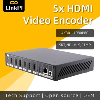 [ENC5-V2] HDMI מפענח מקודד 4K 1080P NDI HX SRT RTSP RTMP זרם חי IPTV IPCam