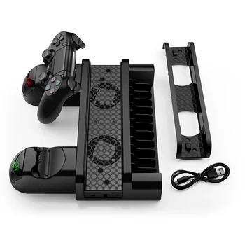 PS4/PS4 סלים/PS4 PRO אנכי עומד עם מאוורר קירור מקרר בקר כפול מטען טעינה עבור סוני פלייסטיישן 4
