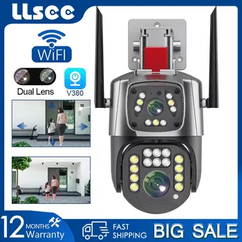 LLSEE V380 Pro 8MP 4K חיצונית WIFI אבטחה IP ניטור המצלמה IP66 עמיד למים ראיית לילה ניטור טלפון החכם מצלמת טלוויזיה במעגל סגור