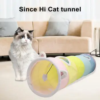 חוסך מקום חתול מנהרה מתקפלת חתול המנהרה צעצוע חלל עמיד בפני שריטות נייד שעמום-להקלה על חתולים מקורה/חיצונית חתול