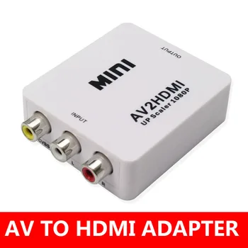 AV/RCA CVBS כדי מתאם HDMI 1080P וידאו MINI AV2HDMI מתאם ממיר עבור HDTV מקרן Set top box DVD
