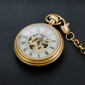 קלאסי עתיק פשוט חלול תצוגה דיגיטלית מכאני שעון כיס של גברים שרשרת תליון שעון רטרו ' נטלמן אביזרים