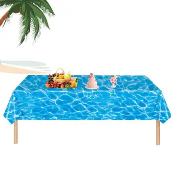 137 X 274cm החוף מפת האוקיינוס הכחול גל מסיבת כיסוי שולחן מים להדפיס את המפה עבור מסיבת יום הולדת קישוט אירועים