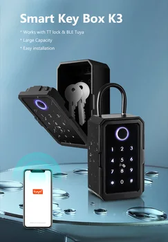 Tuya Ttlock טביעת אצבע Bluetooth Wifi דיגיטלי מפתח תיבת יישום גישה מרחוק עמיד למים הקיר טביעת אצבע, מנעול הדלת