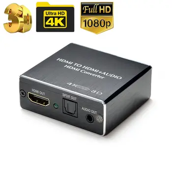 תואם אודיו HDMI אודיו סטריאו Extractor ממיר מתאם HDMI ל-HDMI + אופטי SPDIF 3.5 מ 