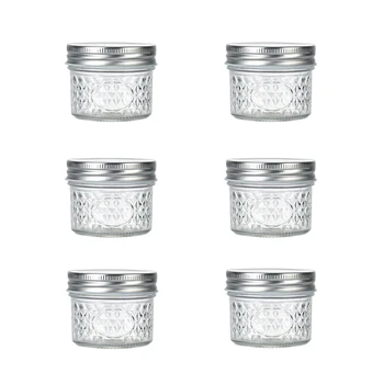 6PC זכוכית צנצנות(3~22) עוז,שימורים וצנצנות ריבה צנצנות עם כיתה מזון בטוח מכסי מתכת,מותק,החתונה טובות מקלחת,DIY צנצנות תבלינים