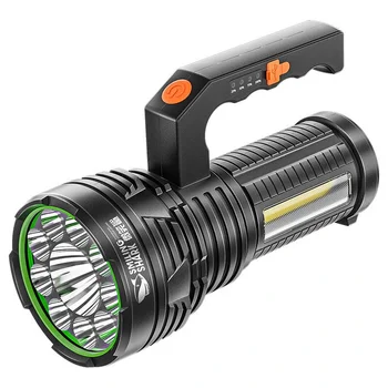 סופר מבריק דיור נייד פנס נטענת USB חיווי LED זרקור 4 מצבים עמיד למים חזק הזרקורים.