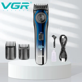 VGR נטענת תצוגת LED זקן גוזם גוזם שיער חשמלי מתכוונן אלחוטי שיער מכונת גילוח חשמלית תספורת המכונה V-080