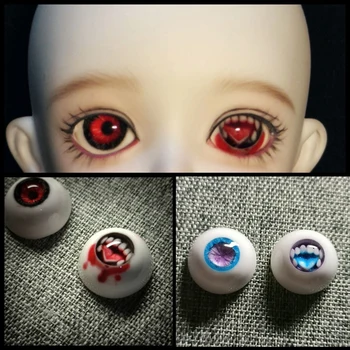 BJD עיניים אדומות שרף 14mm DIY עבודת יד הבובה אביזרים עין על BJD בובה טיח העיניים