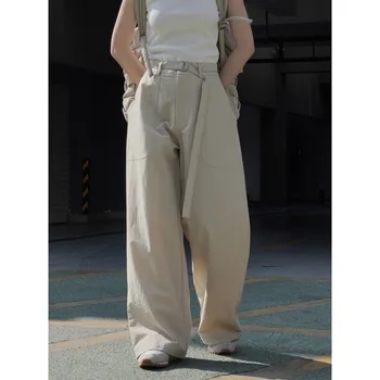 בקיץ רחב הרגל מכנסיים נשים מזדמנים מכנסיים חדשים גבוהה המותניים חופשי הרזיה נושמת אור חאקי. בגדים רחבים מכנסי טרנינג