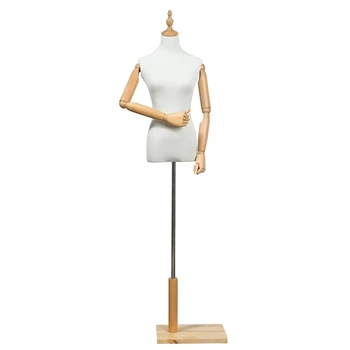 מודל אביזרים נשים חצי אורך חנות בגדים חלון בגד Rack תצוגת גוף האדם שמלת דמה מעץ והגמד