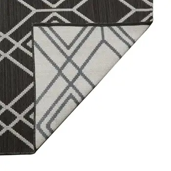 אפור יהלום גיאוגרפי ארוגים חיצונית השטיח, 7X10