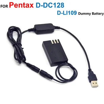 K-AC128 בנק כוח USB כבל חשמל מתאם+D-DC128 D-LI109 מזויף סוללה עבור Pentax K-100 K70 K-50 ק-30 K-3 K-5 K-7 K-S1-K S2