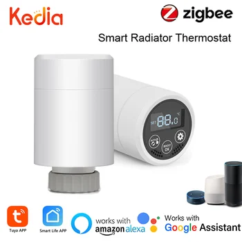 Tuya Zigbee תרמוסטט חכם למפעיל TRV לתכנות Thermostatic רדיאטור שסתום חכם החיים שליטה קולית אלקסה Goole הביתה