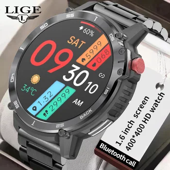 LIGE 2023 שעון חכם גברים 4GB גדול Mmory ספורט כושר שעון צמיד Bluetooth שיחות עמיד במים 3ATM שעון חכם עבור גברים
