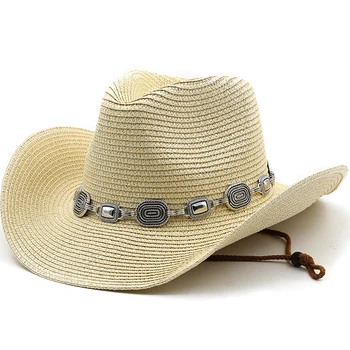 אופנה חלול בעבודת יד בוקרים כובע קש נשים גברים הקיץ של נסיעות חיצונית חוף כובעים יוניסקס מוצק המערבי שמשיה ג ' אז כובע