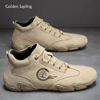 הזהב שתיל פנאי של גברים מגפי משקל נעליים מזדמנים עבור גברים רטרו דירות נוחות חיצונית הנעלה Chaussures Homme
