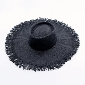 2020 הקיץ כובע לנשים Kuntucky דרבי שוליים רחבים, תקליטונים כובע השמש בנות נייר כובע קש UV UPF50 נסיעות מתקפלים חוף UV הכובע