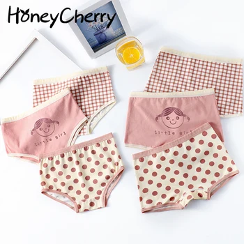 HoneyCherry ילדה התחתונים של Bacteriostatic כותנה תחתוני בוקסר לילדים התינוק תחתוני ילדות קטנות תחתונים בנות תחתונים