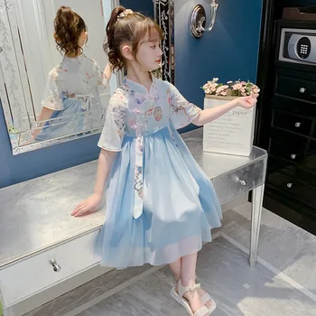 בסגנון סיני שמלת ילדה 2023 חדש הסגנון העתיק חצאית החוץ סגנון בגדי ילדים נסיכת חצאית ילדים Hanfu חצאית