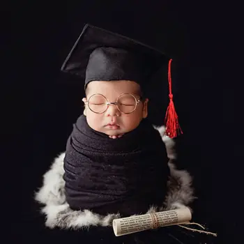 היילוד צילום אביזרים סיום כובע לתינוקות בגיל הרך מעון יום תואר שני טקס ירי תמונה כובע סטודיו צילום אביזרים