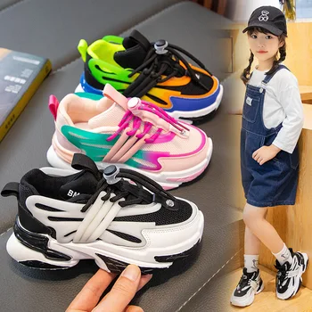 ילדים עבה נעלי ספורט לבנות מותג יוקרה אופנה ילדים מזדמנים לנשימה נעלי ספורט בנים סטודנט חיצוני נעלי ריצה