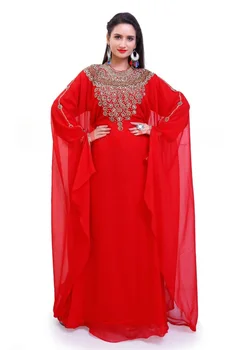 דובאי אדום טול שמלת מרוקאי אירופאי ואמריקאי מגמת אופנה תחפושת