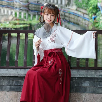הלבוש היפני הנשים קימונו קרדיגן בנות חצאית העליון קבע פרחים רקומים שרוול מלא יאקאטה Haori העתיקה מזרחי 2Pcs חליפה