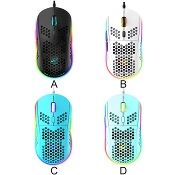 משחק עכבר USB Wired RGB אור עכבר המשחקים DPI מתכוונן מחשב נייד אביזר שחור